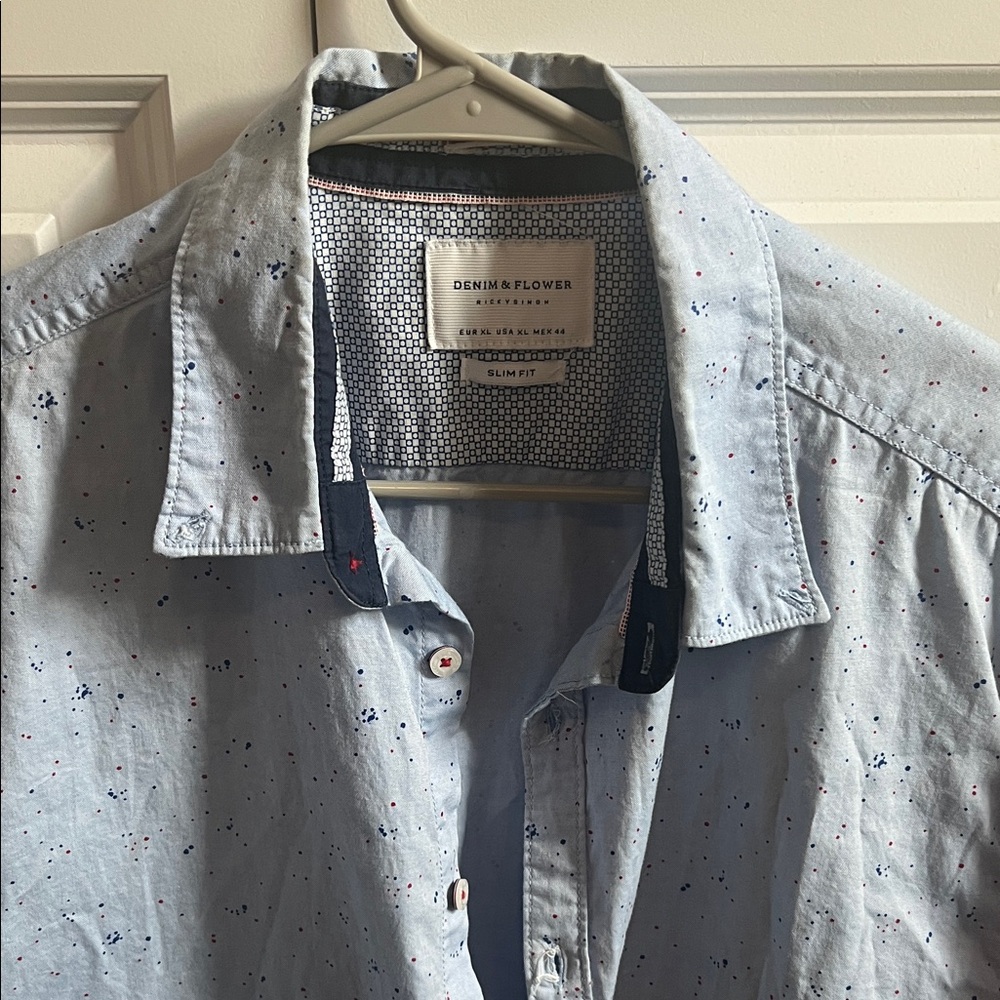 Denim & Flower Sky Blue Floral Shirt
